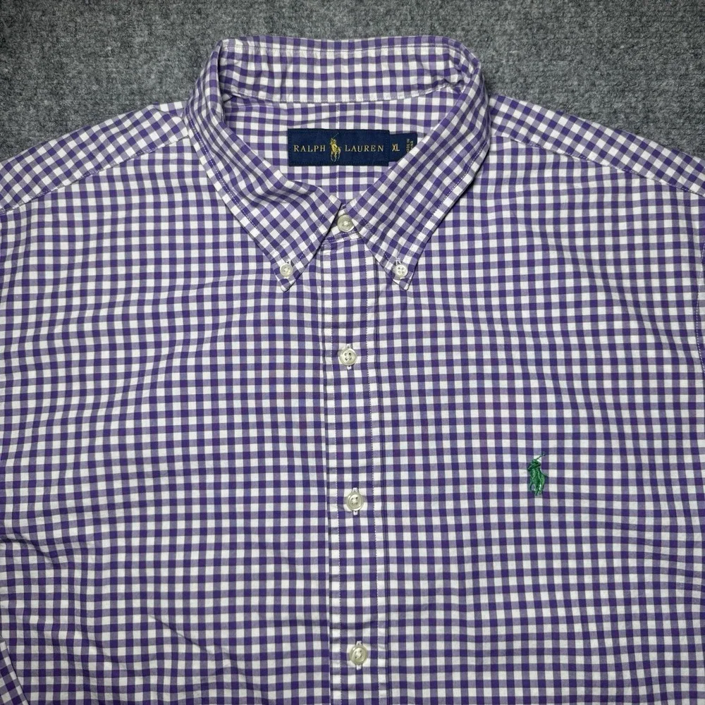 Polo Ralph Lauren Button Down Shirt Plaid Checkered Men XL Long Sleeve Lot of 2